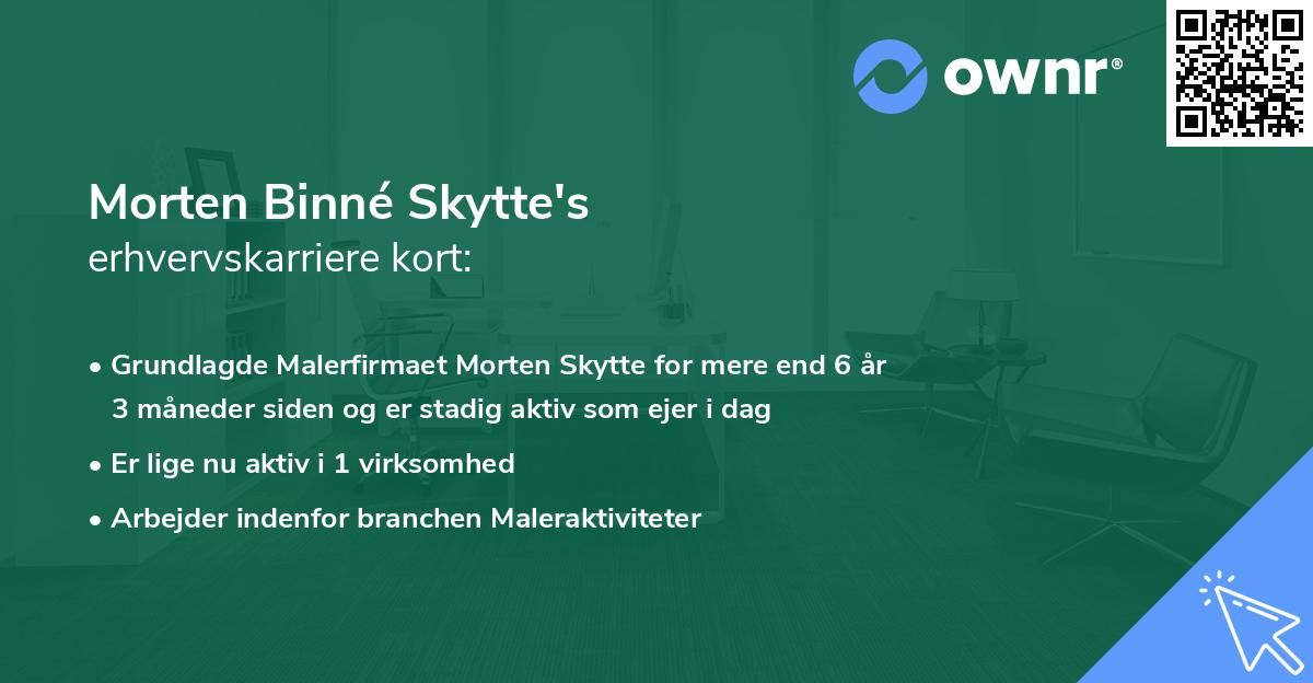 Morten Binné Skytte's erhvervskarriere kort