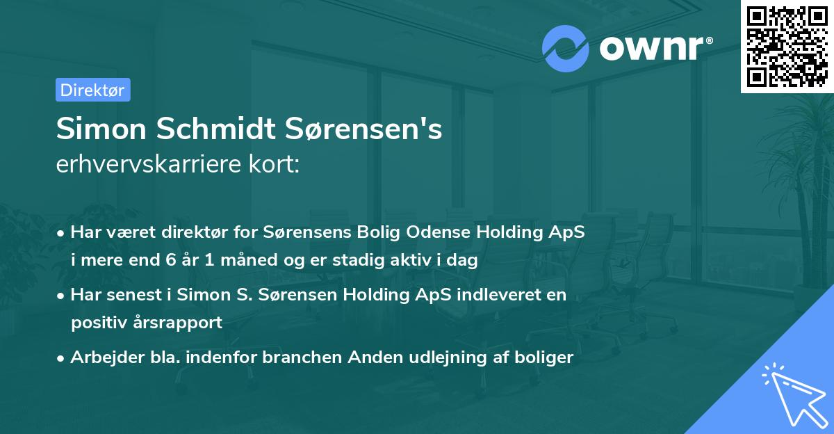 Simon Schmidt Sørensen's erhvervskarriere kort