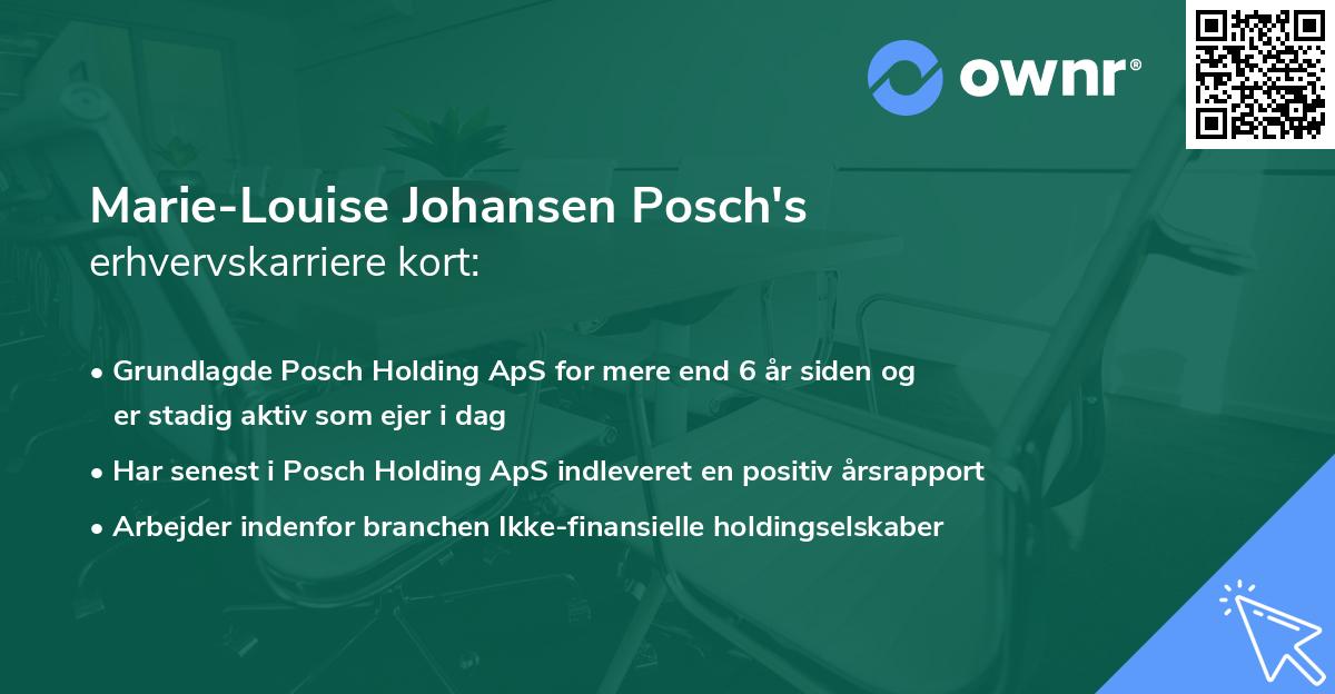 Marie-Louise Johansen Posch's erhvervskarriere kort