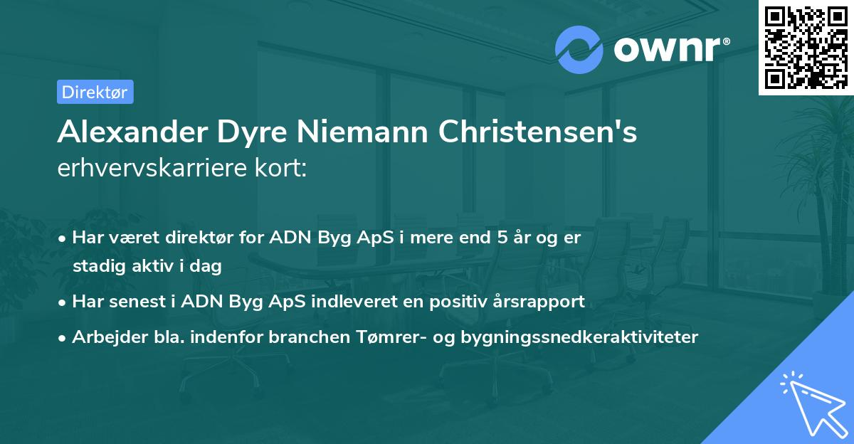 Alexander Dyre Niemann Christensen's erhvervskarriere kort