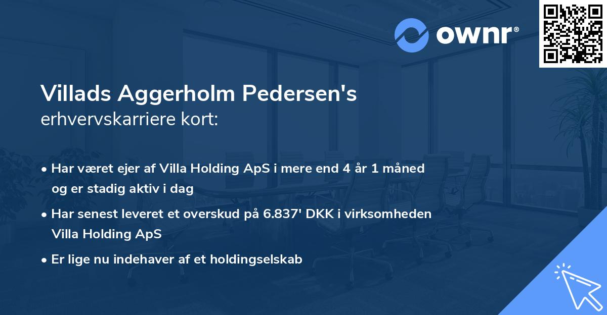 Villads Aggerholm Pedersen's erhvervskarriere kort