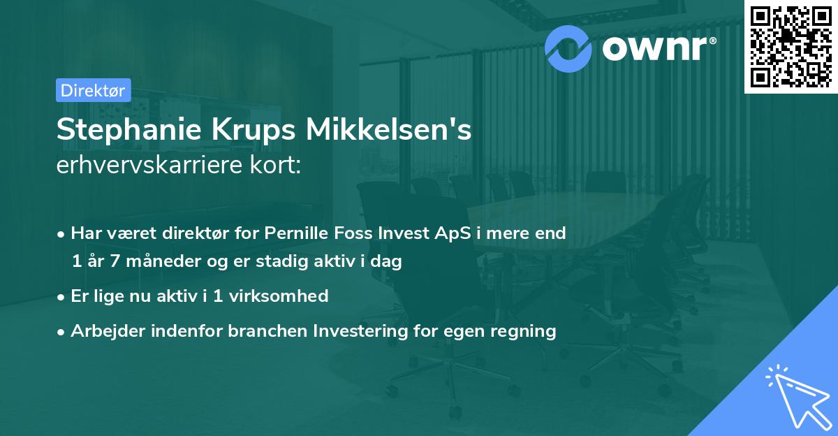 Stephanie Krups Mikkelsen's erhvervskarriere kort