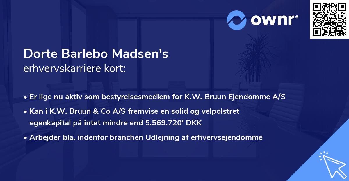Dorte Barlebo Madsen's erhvervskarriere kort