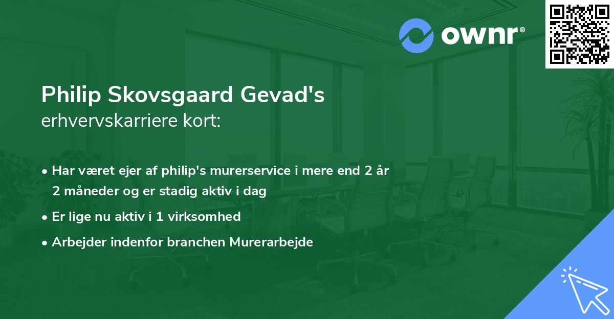 Philip Skovsgaard Gevad's erhvervskarriere kort
