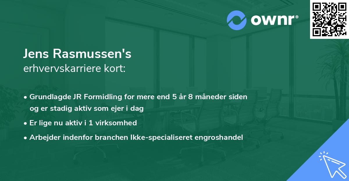 Jens Rasmussen's erhvervskarriere kort