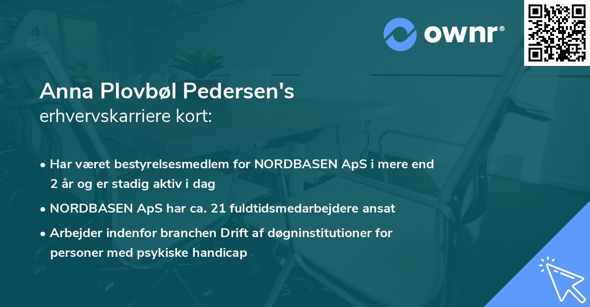 Anna Plovbøl Pedersen's erhvervskarriere kort