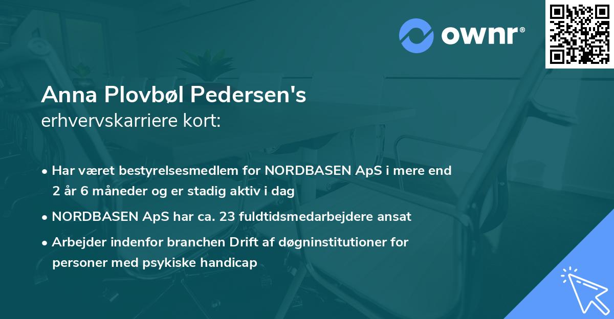 Anna Plovbøl Pedersen's erhvervskarriere kort