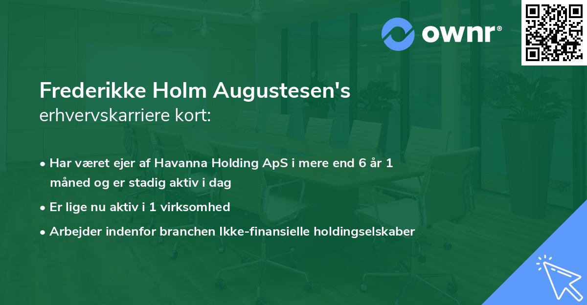Frederikke Holm Augustesen's erhvervskarriere kort