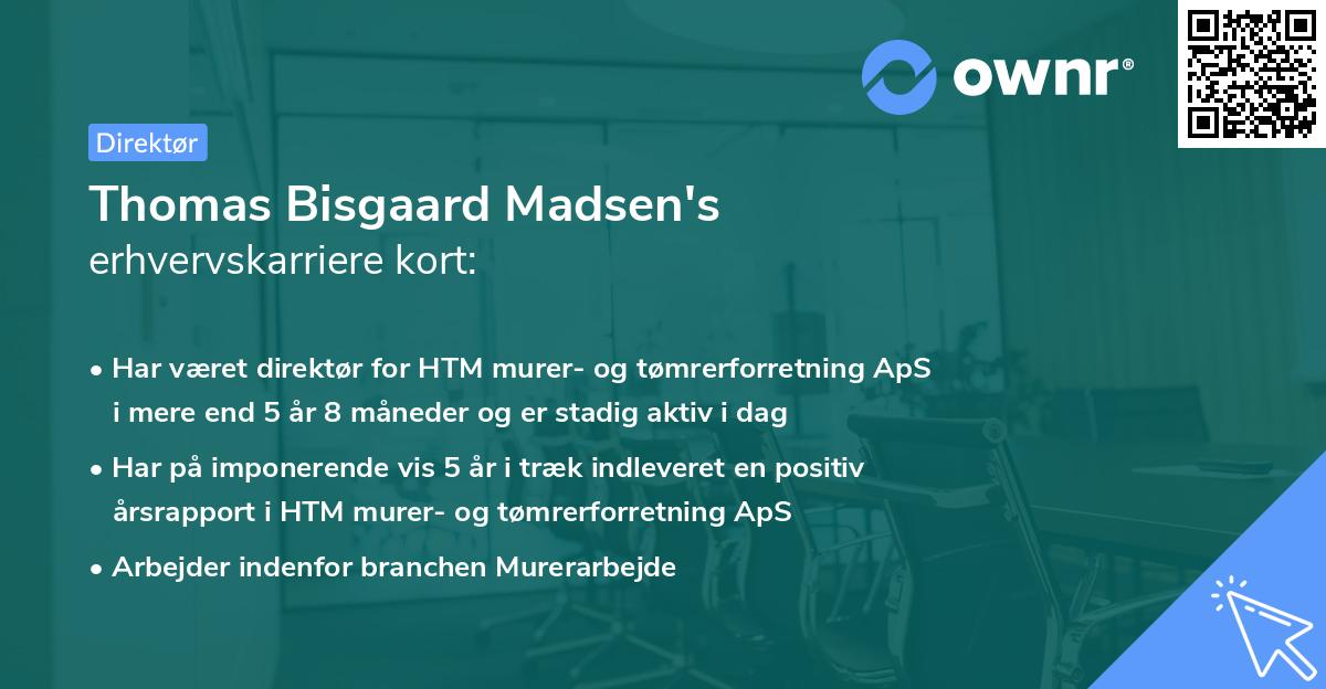Thomas Bisgaard Madsen's erhvervskarriere kort
