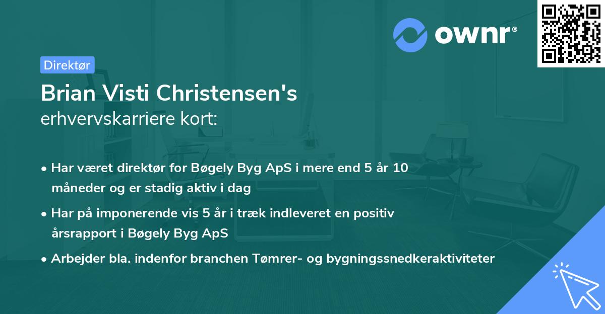 Brian Visti Christensen's erhvervskarriere kort