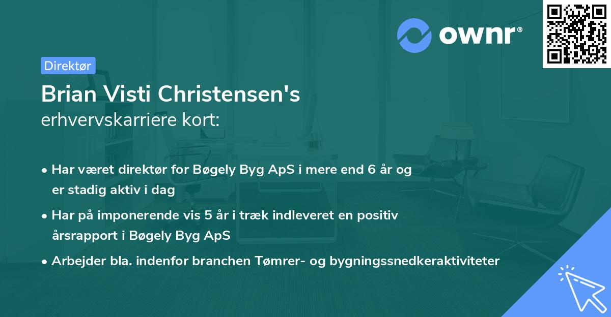 Brian Visti Christensen's erhvervskarriere kort