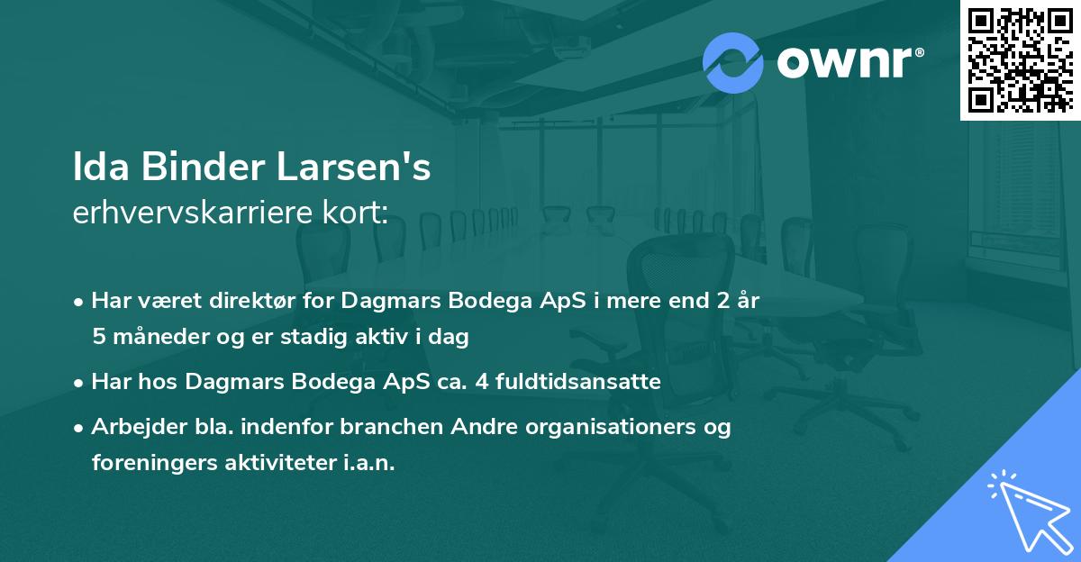 Ida Binder Larsen's erhvervskarriere kort