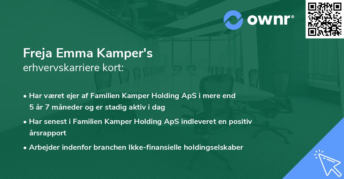 Freja Emma Kamper's erhvervskarriere kort