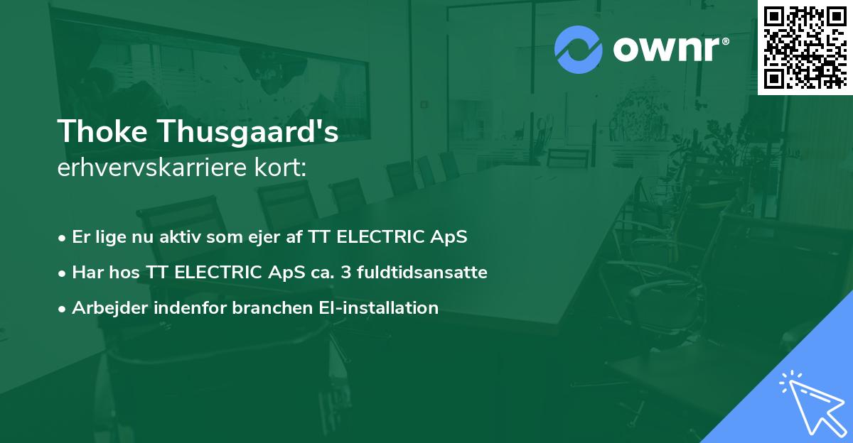 Thoke Thusgaard's erhvervskarriere kort