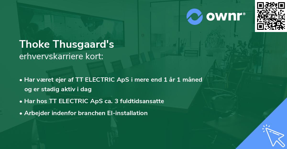 Thoke Thusgaard's erhvervskarriere kort