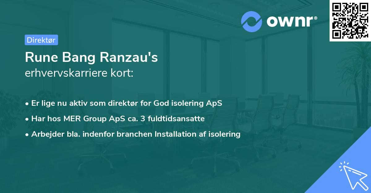 Rune Bang Ranzau's erhvervskarriere kort