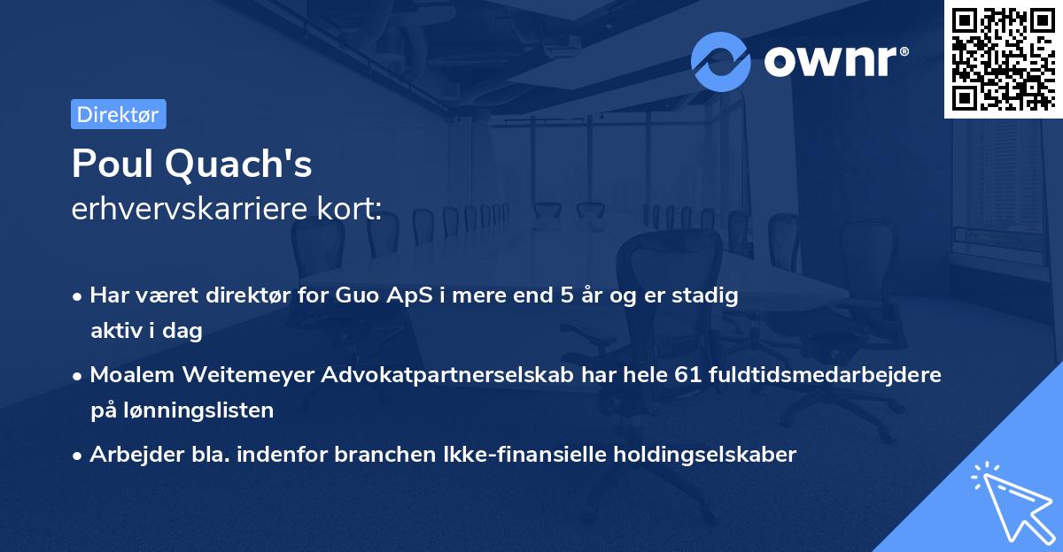 Poul Quach's erhvervskarriere kort