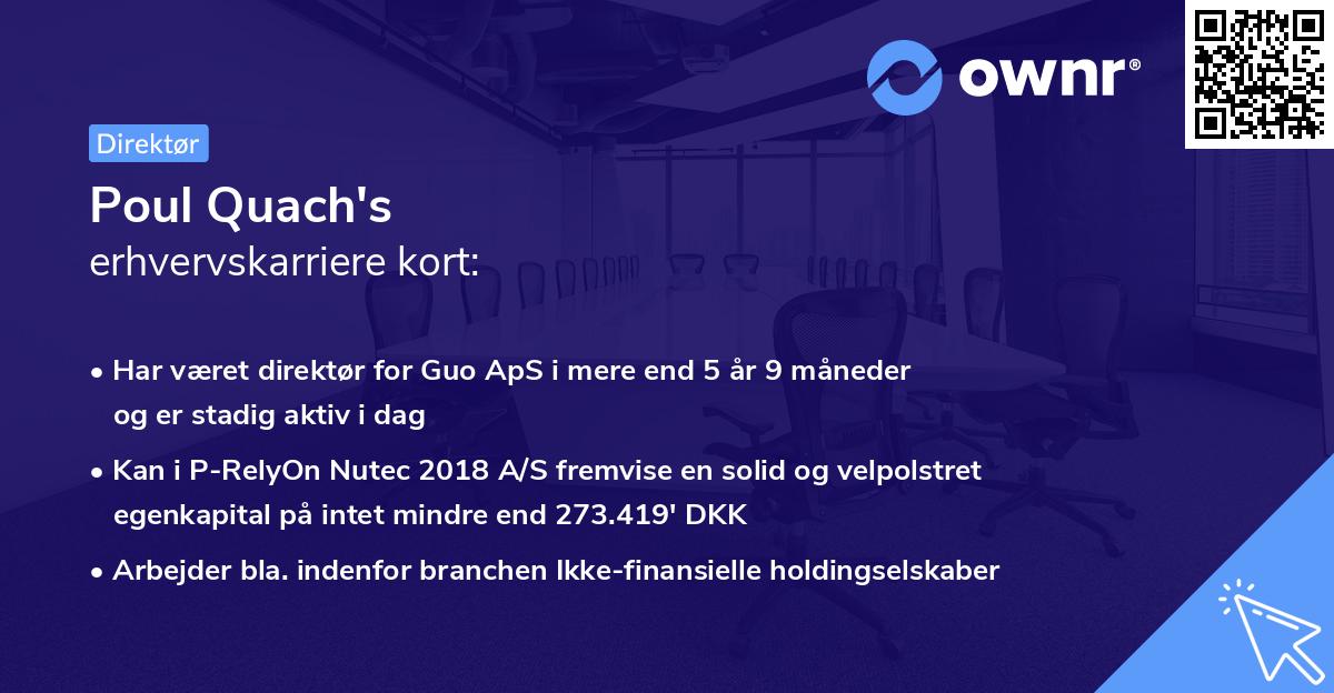 Poul Quach's erhvervskarriere kort