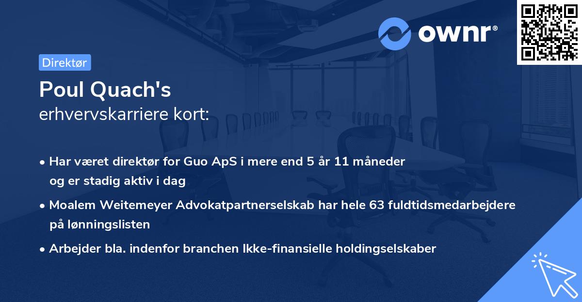 Poul Quach's erhvervskarriere kort