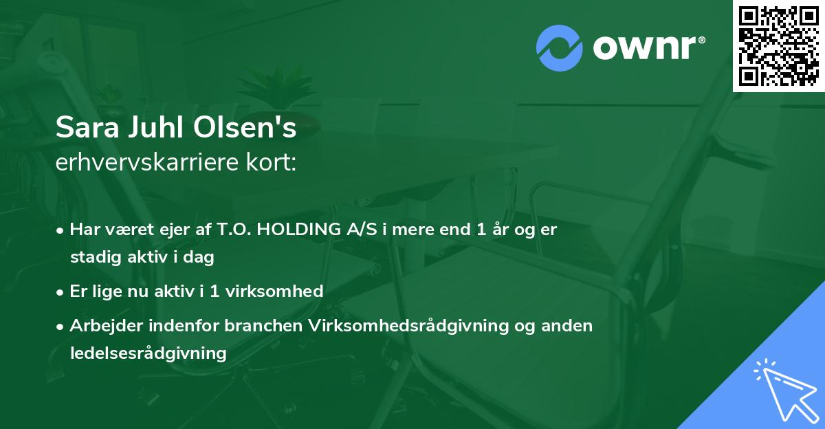 Sara Juhl Olsen's erhvervskarriere kort