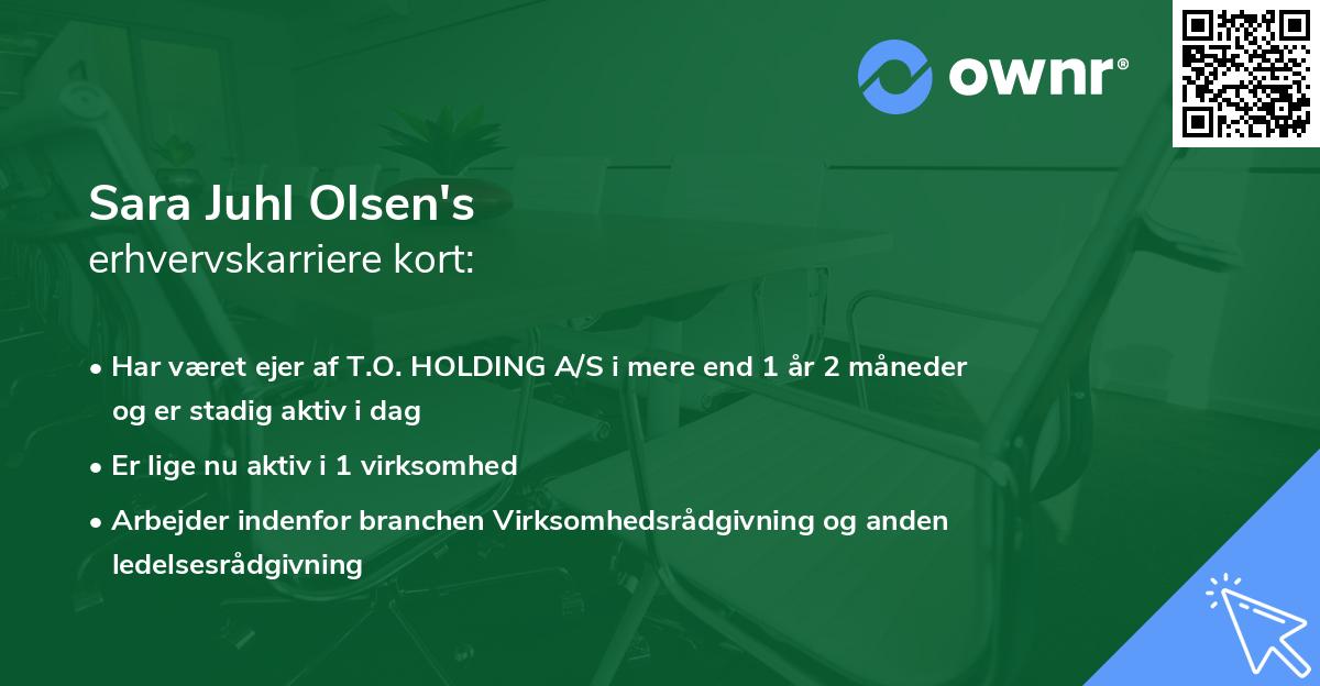 Sara Juhl Olsen's erhvervskarriere kort