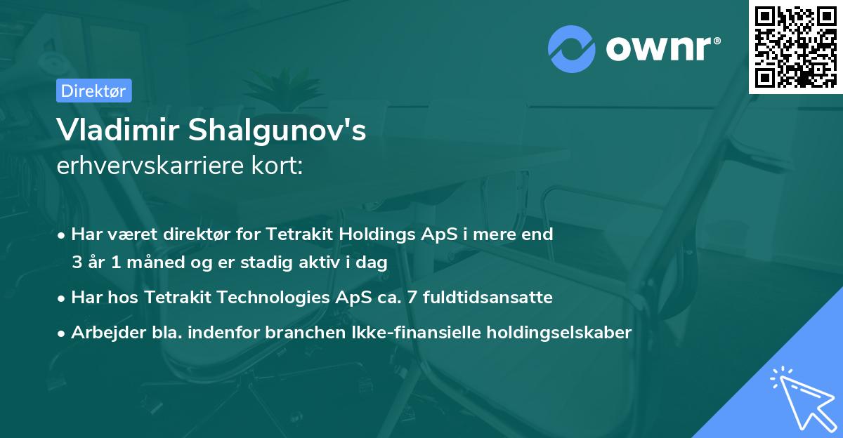 Vladimir Shalgunov's erhvervskarriere kort