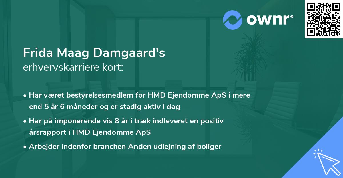 Frida Maag Damgaard's erhvervskarriere kort