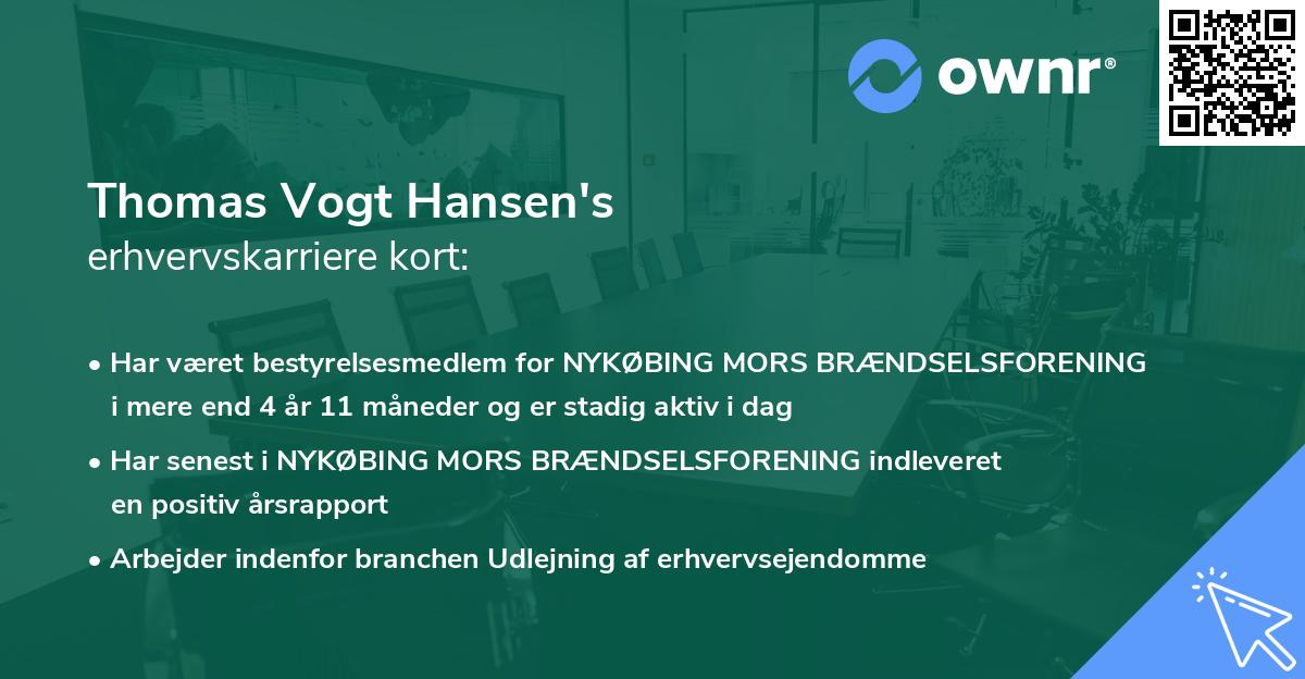 Thomas Vogt Hansen's erhvervskarriere kort