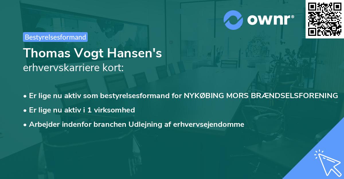 Thomas Vogt Hansen's erhvervskarriere kort