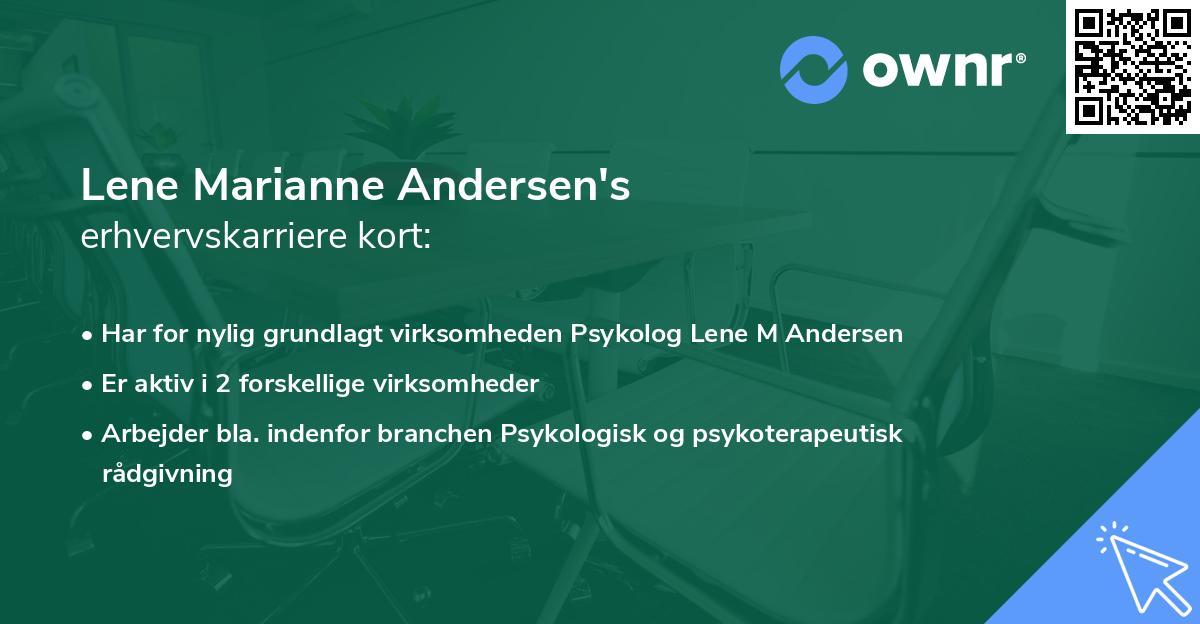 Lene Marianne Andersen's erhvervskarriere kort