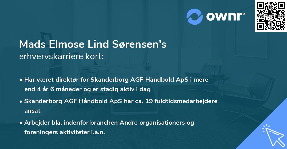 Mads Elmose Lind Sørensen's erhvervskarriere kort