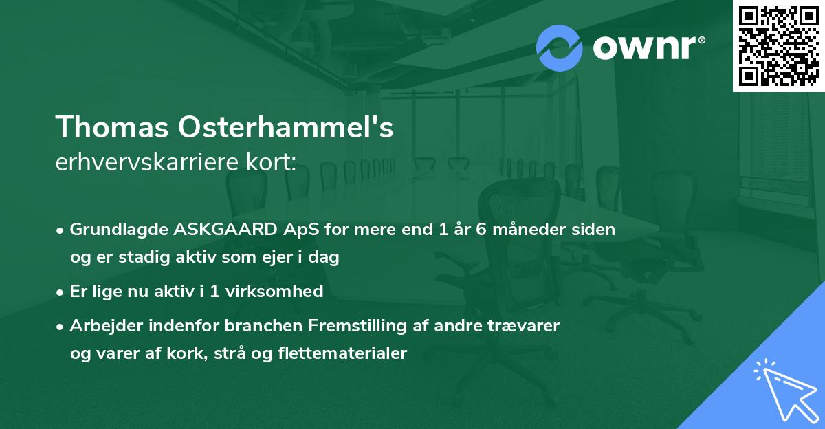Thomas Osterhammel's erhvervskarriere kort