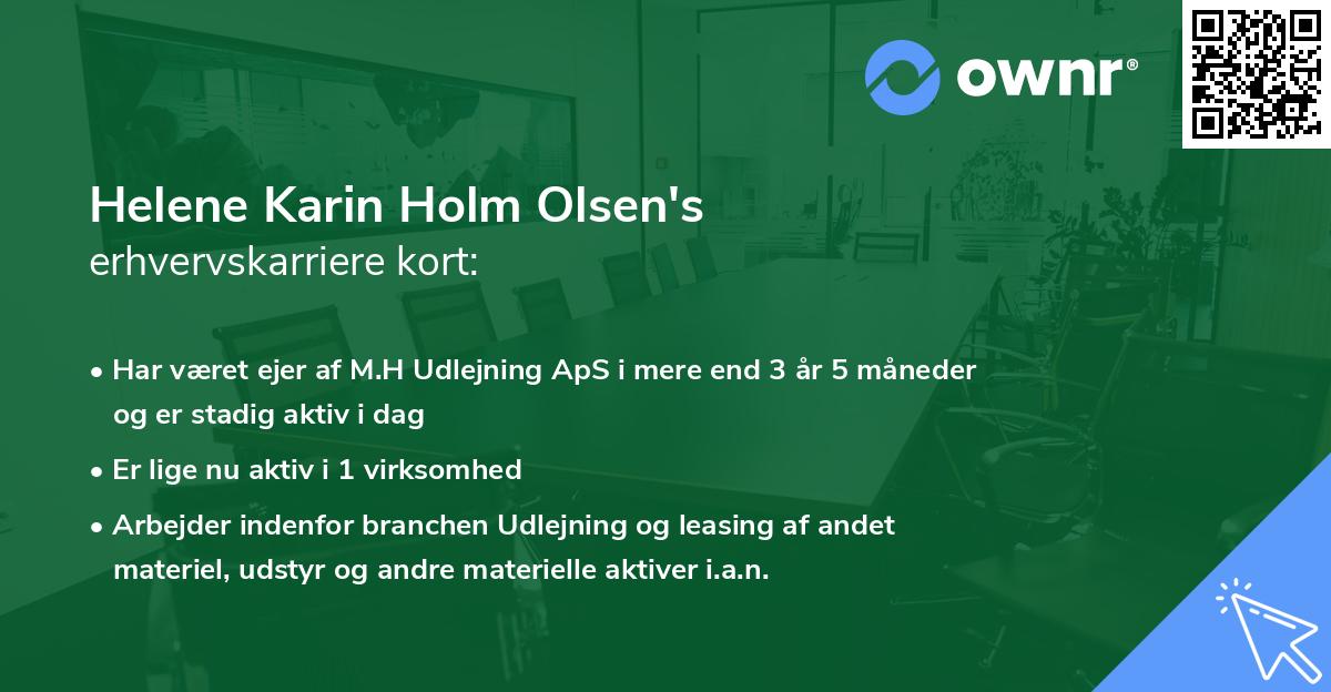 Helene Karin Holm Olsen's erhvervskarriere kort