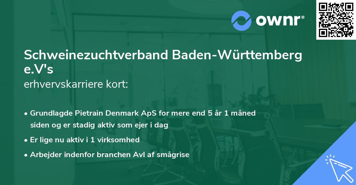 Schweinezuchtverband Baden-Württemberg e.V's erhvervskarriere kort
