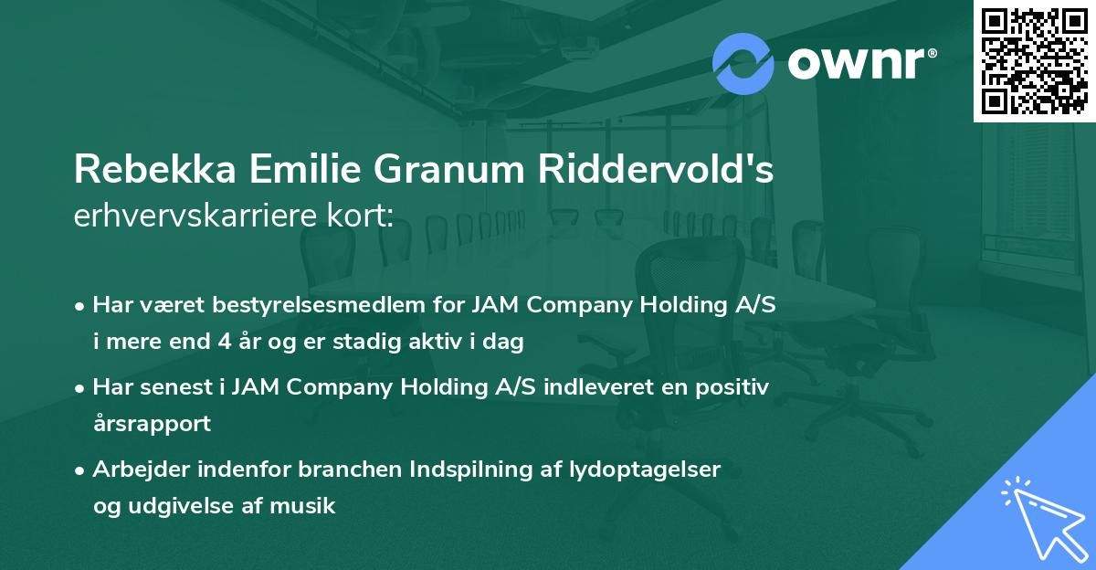 Rebekka Emilie Granum Riddervold's erhvervskarriere kort