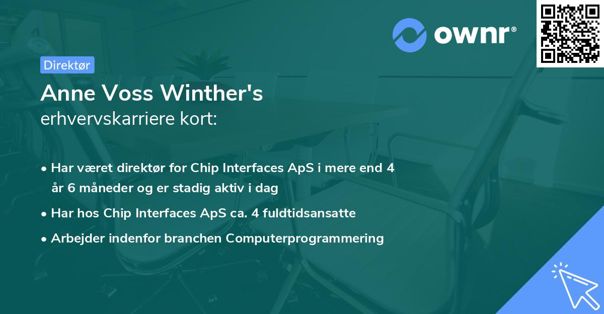 Anne Voss Winther's erhvervskarriere kort