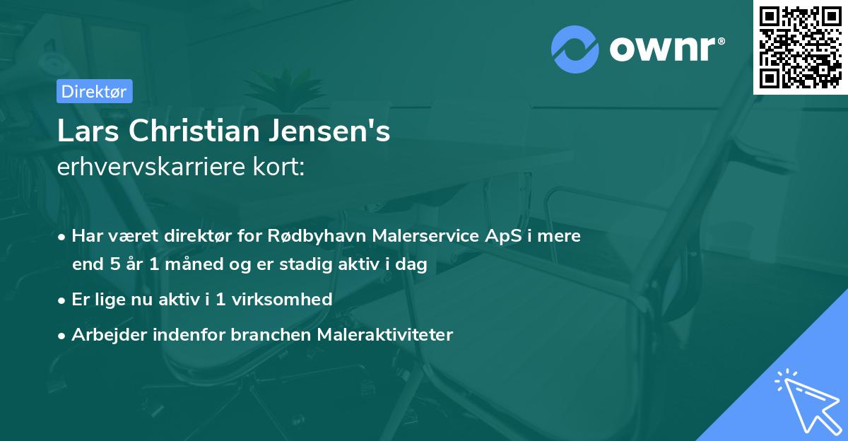 Lars Christian Jensen's erhvervskarriere kort