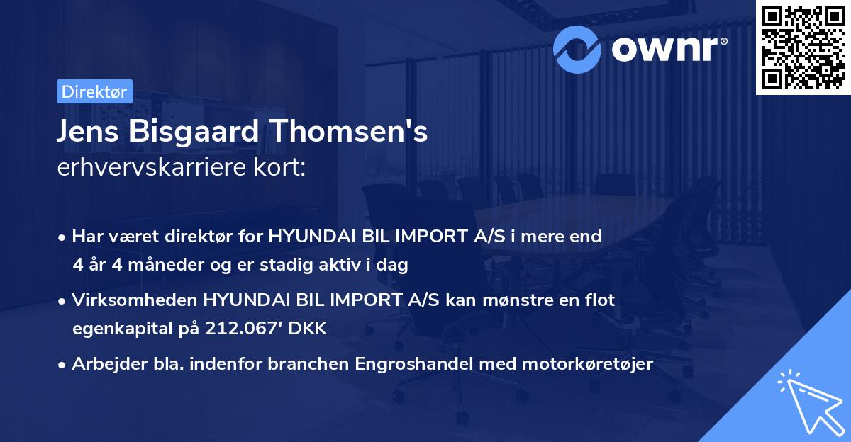 Jens Bisgaard Thomsen's erhvervskarriere kort