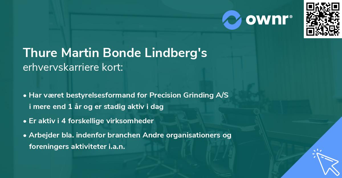 Thure Martin Bonde Lindberg's erhvervskarriere kort