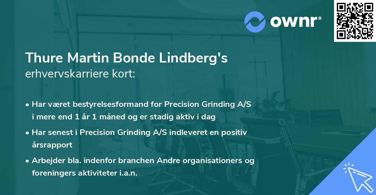 Thure Martin Bonde Lindberg's erhvervskarriere kort