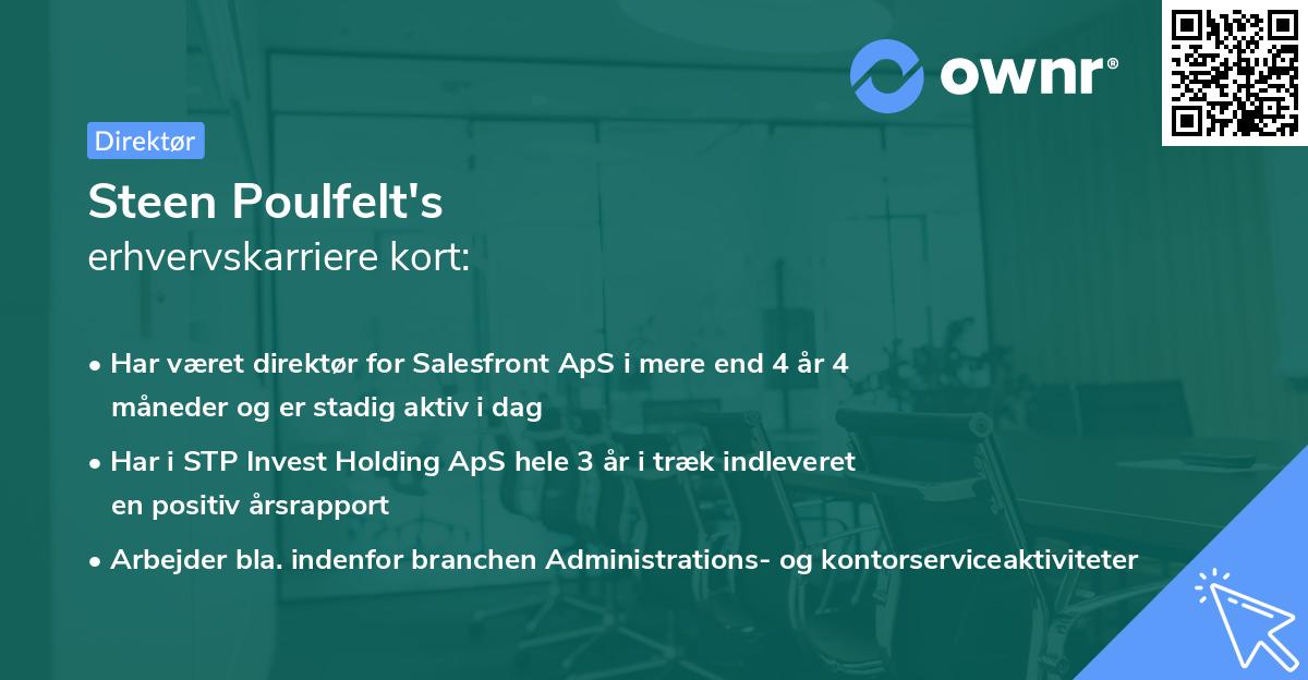 Steen Poulfelt's erhvervskarriere kort