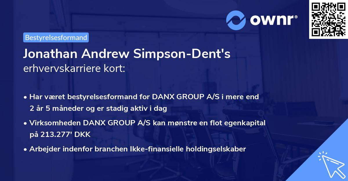 Jonathan Andrew Simpson-Dent's erhvervskarriere kort