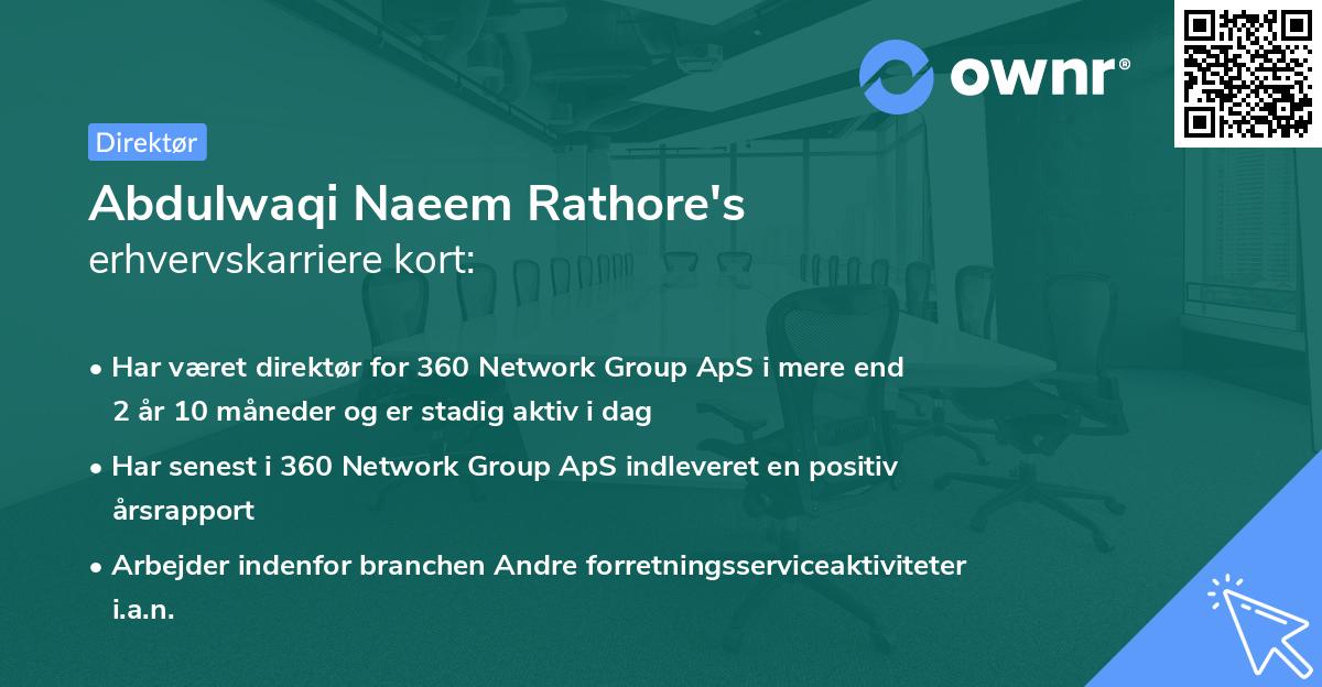 Abdulwaqi Naeem Rathore's erhvervskarriere kort