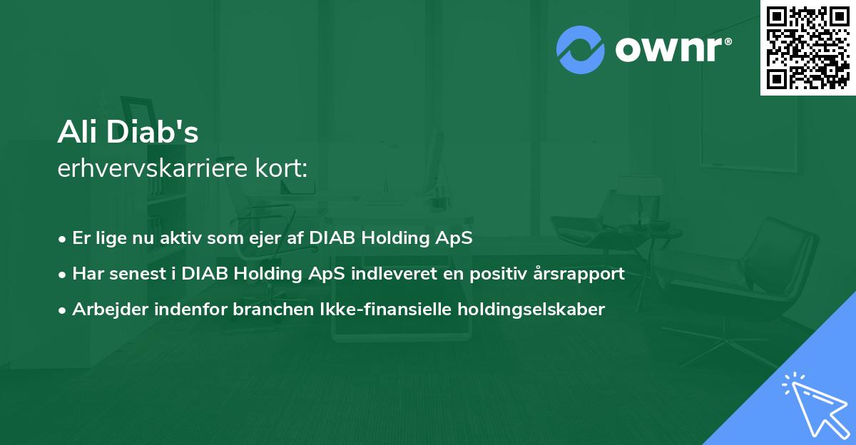 Ali Diab's erhvervskarriere kort