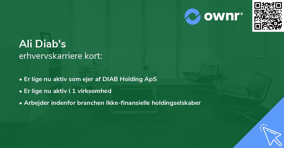 Ali Diab's erhvervskarriere kort