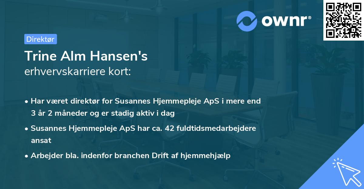 Trine Alm Hansen's erhvervskarriere kort