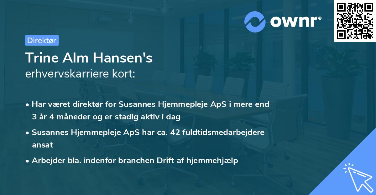 Trine Alm Hansen's erhvervskarriere kort