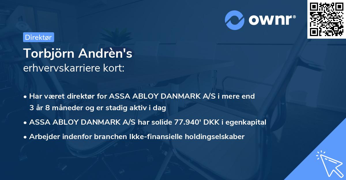 Torbjörn Andrèn's erhvervskarriere kort