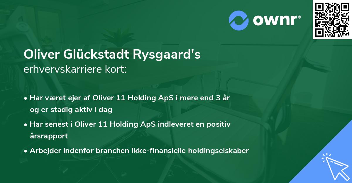 Oliver Glückstadt Rysgaard's erhvervskarriere kort