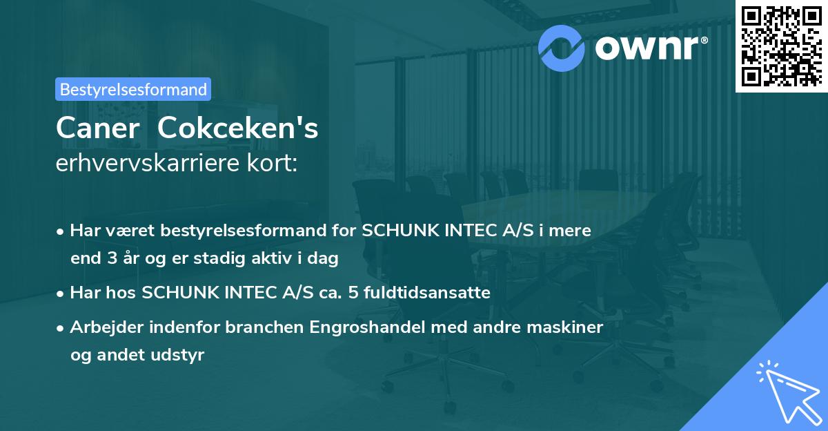 Caner  Cokceken's erhvervskarriere kort